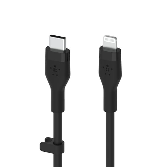 Belkin Boost Charge Flex Câble silicone USB-C vers Lightning (Noir) - 1 m