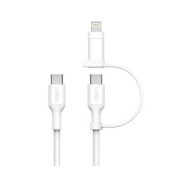 Belkin Boost Charge Pro Câble 2-en-1 USB-C et Lightning (Blanc)