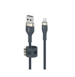 Belkin Boost Charge Pro Flex Câble silicone tressé USB-A vers Lightning (Bleu) - 1 m
