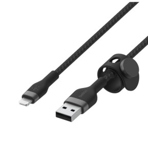 Belkin Boost Charge Pro Flex Câble silicone tressé USB-A vers Lightning (Noir) - 1 m