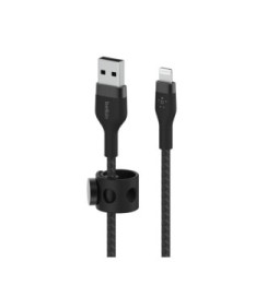 Belkin Boost Charge Pro Flex Câble silicone tressé USB-A vers Lightning (Noir) - 2 m