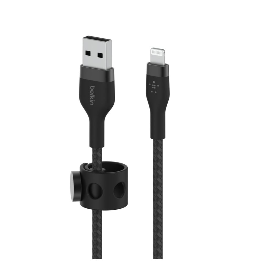Belkin Boost Charge Pro Flex Câble silicone tressé USB-A vers Lightning (Noir) - 2 m