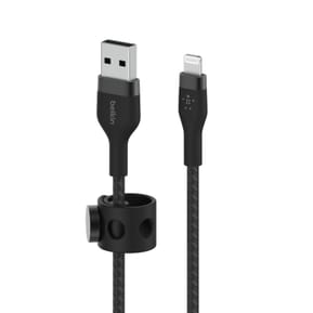 Belkin Boost Charge Pro Flex Câble silicone tressé USB-A vers Lightning (Noir) - 2 m