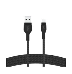 Belkin Boost Charge Pro Flex Câble silicone tressé USB-A vers Lightning (Noir) - 2 m