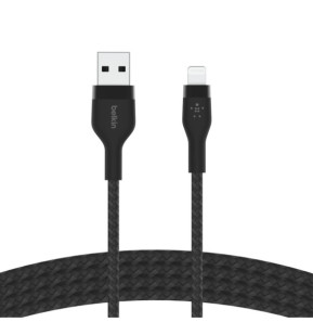 Belkin Boost Charge Pro Flex Câble silicone tressé USB-A vers Lightning (Noir) - 2 m