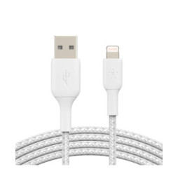 Belkin Câble USB-A vers Lightning MFI renforcé (Blanc) - 1 m