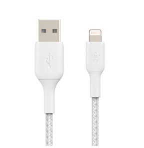 Belkin Câble USB-A vers Lightning MFI renforcé (Blanc) - 15 cm