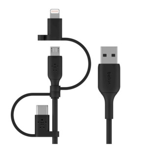 Belkin Câble USB-A vers USB-C, Lightning ou Micro-USB 1m
