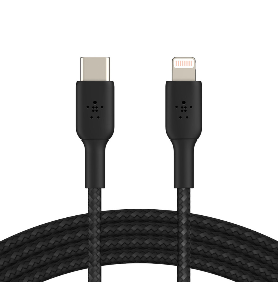 Belkin Câble USB-C vers Lightning MFI renforcé (Noir) - 1 m