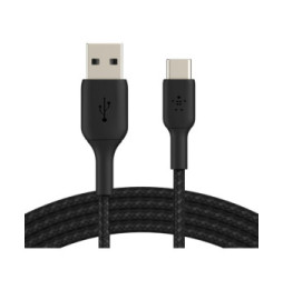 Belkin Câble USB-C vers USB-A tressé (Noir) - 3 m