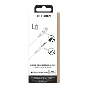 BigBen Connected Adaptateur Audio Jack 3.5mm vers Lightning Blanc — image 3