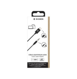 BigBen Connected Adaptateur Audio Jack 3.5mm vers USB-C Noir