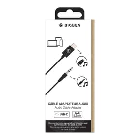BigBen Connected Adaptateur Audio Jack 3.5mm vers USB-C Noir — image 3