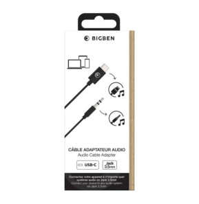 BigBen Connected Adaptateur Audio Jack 3.5mm vers USB-C Noir