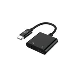 BigBen Connected Adaptateur Audio USB-C vers Jack 3.5mm et Charge USB-C 60W Compact 12cm Noir
