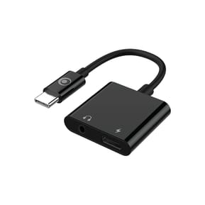 BigBen Connected Adaptateur Audio USB-C vers Jack 3.5mm et Charge USB-C 60W Compact 12cm Noir