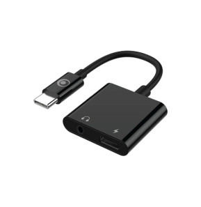 BigBen Connected Adaptateur Audio USB-C vers Jack 3.5mm et Charge USB-C 60W Compact 12cm Noir