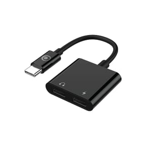 BigBen Connected Adaptateur Audio USB-C vers USB-C et Charge USB-C 60W Compact 12cm Noir