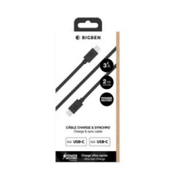 BigBen Connected Câble USB C / USB C 3A Power Delivery Charge et Synchronisation 2m Noir