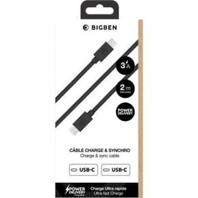 BigBen Connected Câble USB C / USB C 3A Power Delivery Charge et Synchronisation 2m Noir — image 2