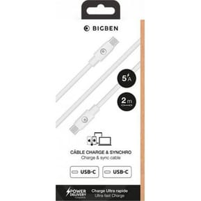 BigBen Connected Câble USB C / USB C 5A Power Delivery Charge et Synchronisation 2m Blanc — image 2