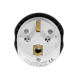 Blue Star Adaptateur de Voyage Prise Européenne Type E 16A Connexion Sécurisée Blanc
