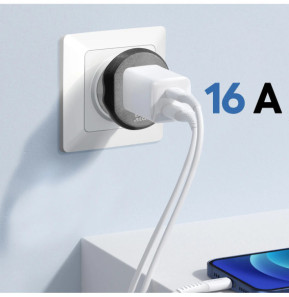 Blue Star Adaptateur de Voyage Prise Européenne Type E 16A Connexion Sécurisée Blanc