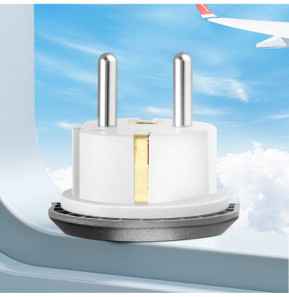 Blue Star Adaptateur de Voyage Prise Européenne Type E 16A Connexion Sécurisée Blanc