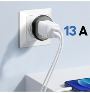 Blue Star Adaptateur de Voyage Prise UK Type G 13A Connexion Sécurisée Blanc
