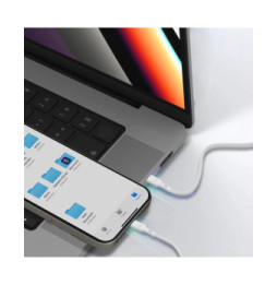 Blue Star Câble de Charge et Synchronisation USB C vers Lightning 27W Blanc