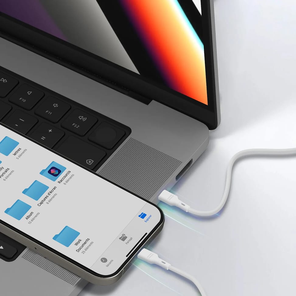 Blue Star Câble de Charge et Synchronisation USB C vers Lightning 27W Blanc — image 3