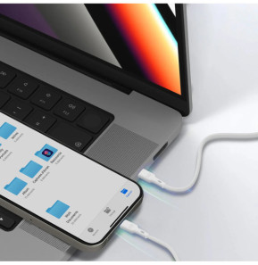 Blue Star Câble de Charge et Synchronisation USB C vers Lightning 27W Blanc