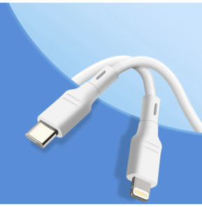 Blue Star Câble de Charge et Synchronisation USB C vers Lightning 27W Blanc