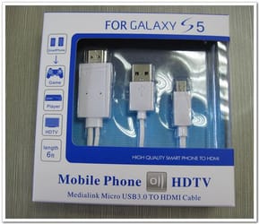 Adaptateur smartphone HDTV MHL (Micro USB vers HDMI) pour Samsung Galaxy S 3/4/5 et Note 2/3 - (1,8 m) — image 6