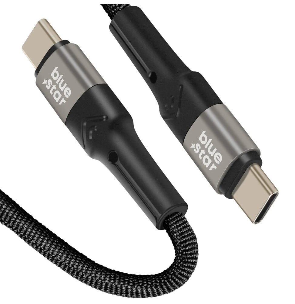 Blue Star Câble USB C / USB C Power Delivery 60W Quick Charge 4.0 Longueur 2m Noir
