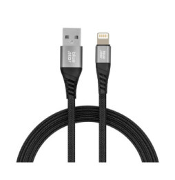 Blue Star Câble USB vers Lightning 2.4A Charge Synchronisation Nylon Tressé 1.2m Noir