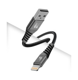 Blue Star Câble USB vers Lightning 2.4A Charge Synchronisation Nylon Tressé 1.2m Noir