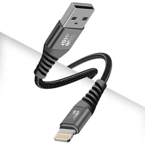 Blue Star Câble USB vers Lightning 2.4A Charge Synchronisation Nylon Tressé 1.2m Noir — image 2