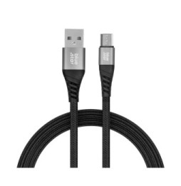 Blue Star Câble USB vers Micro-USB 2A Charge Synchronisation Nylon Tressé 1.2m Noir