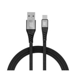 Blue Star Câble USB vers USB-C 3A Charge Synchronisation Nylon Tressé 1.2m Noir