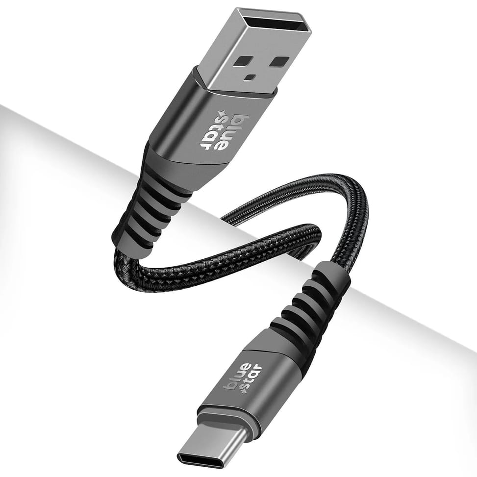 Blue Star Câble USB vers USB-C 3A Charge Synchronisation Nylon Tressé 1.2m Noir — image 2