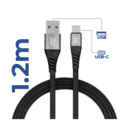 Blue Star Câble USB vers USB-C 3A Charge Synchronisation Nylon Tressé 1.2m Noir