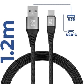 Blue Star Câble USB vers USB-C 3A Charge Synchronisation Nylon Tressé 1.2m Noir — image 4