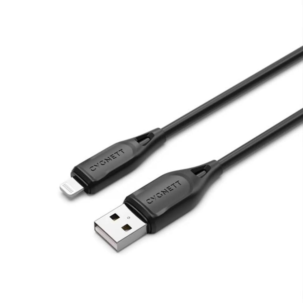 CYGNETT Câble Lightning vers USB-A Charge et Transfert 2.4A 12W Essentials 1m Noir — image 2