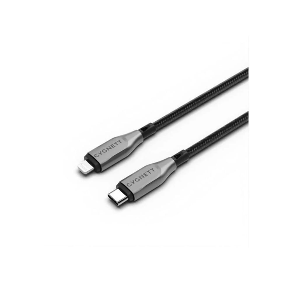 CYGNETT Câble Lightning vers USB-C 30W Série Armoured Charge et Synchronisation 50cm Noir — image 1