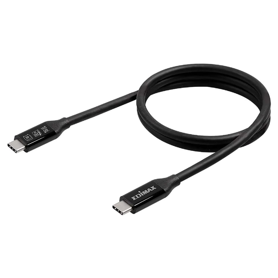Edimax Câble USB4 / Thunderbolt 3 USB-C vers USB-C 40Gbps 0.5m Noir — image 2