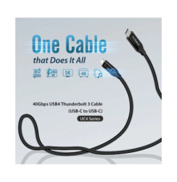 Edimax Câble USB4 / Thunderbolt 3 USB-C vers USB-C 40Gbps 0.5m Noir