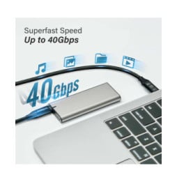 Edimax Câble USB4 / Thunderbolt 3 USB-C vers USB-C 40Gbps 0.5m Noir