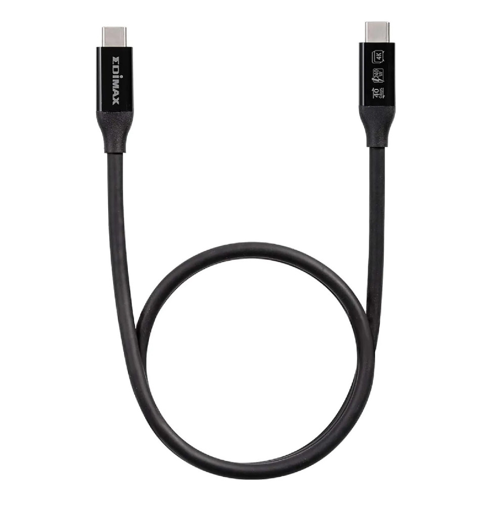 Edimax Câble USB4 / Thunderbolt 3 USB-C vers USB-C 40Gbps 1m Noir