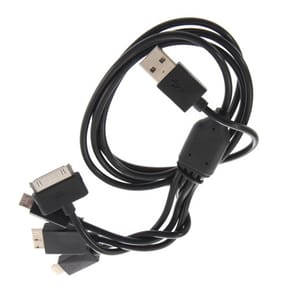Câble USB 5-en-1 pour iPad, iPod, iPhone, Micro USB et Galaxy Tab 30-pin
